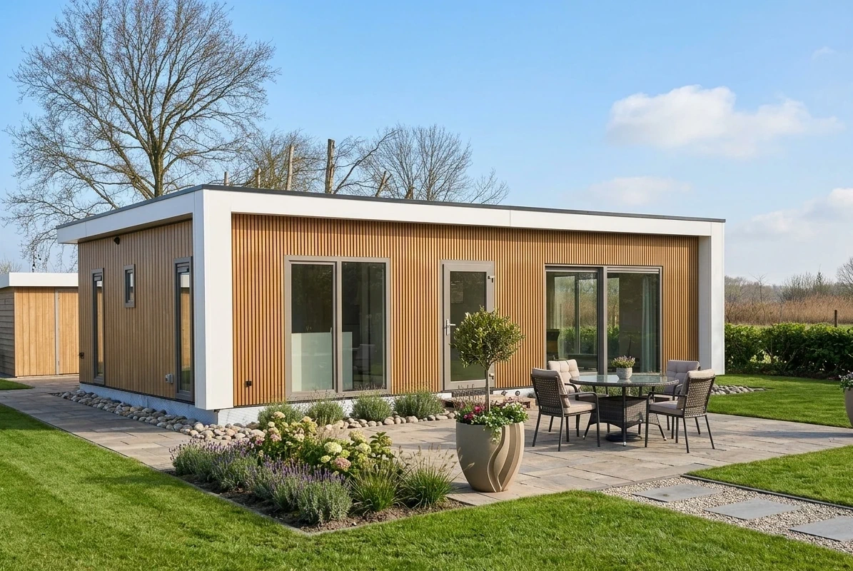 Mantelzorgunit in een tuin