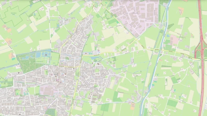 Kaart weergave van regio in Nederland